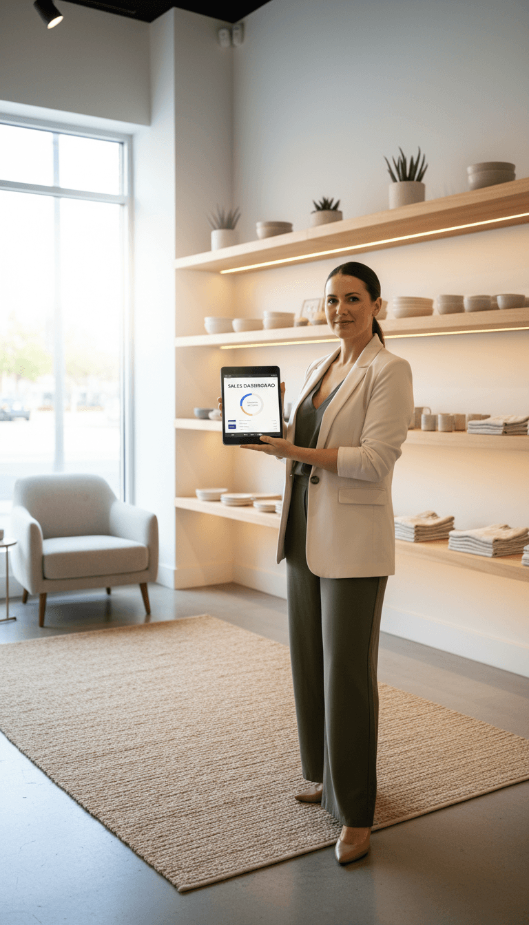 Business owner standing in a retail space